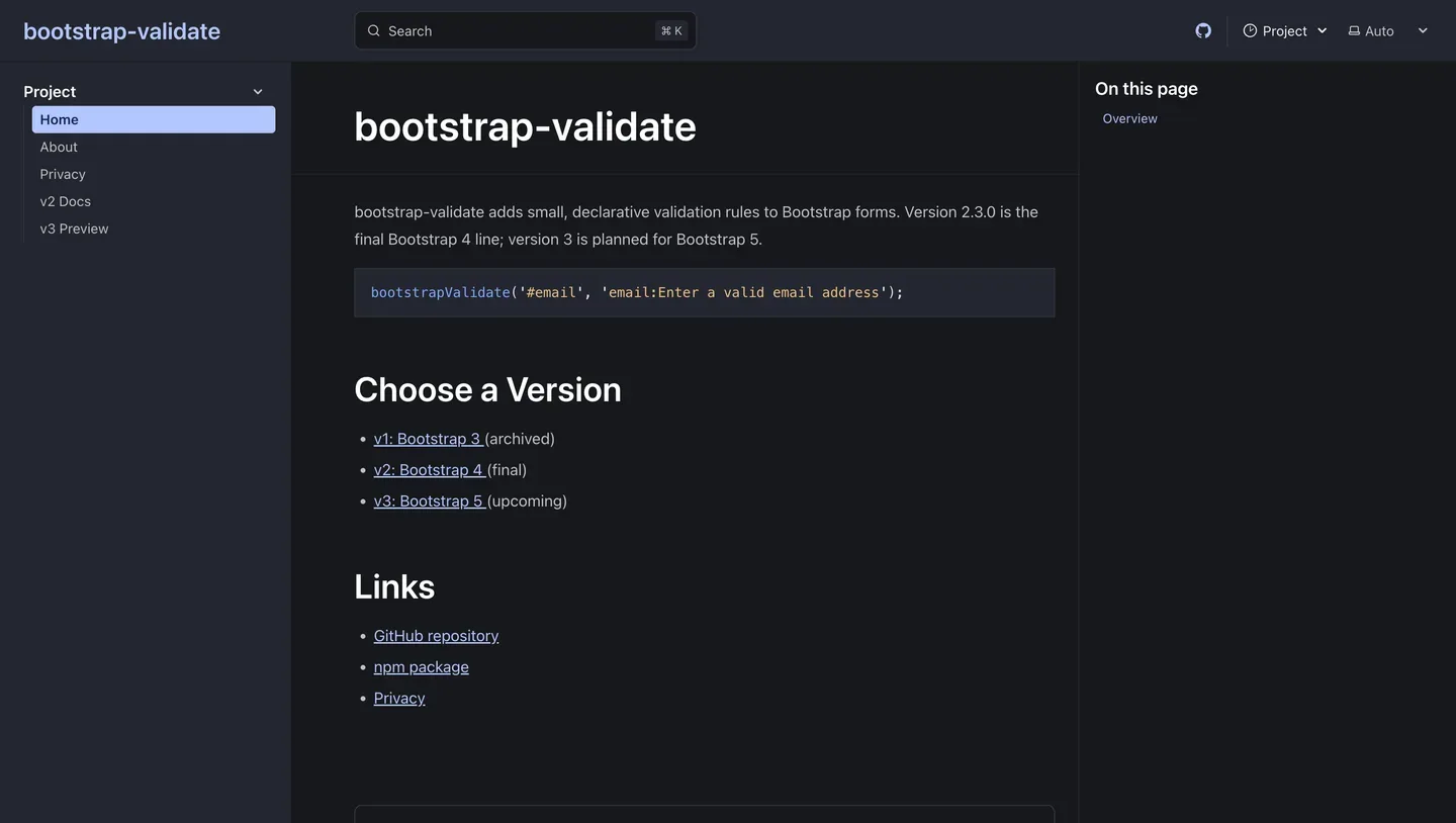 Website: bootstrap-validate