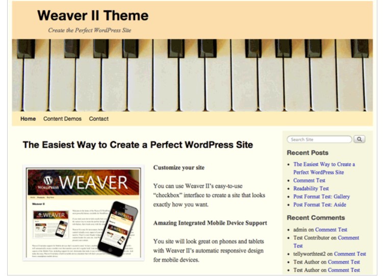 Weaver II Theme für PHP 8.0